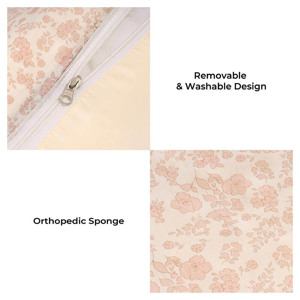 Floral Orthopaedic Dog Bed Calming Pet Bed with Pillow