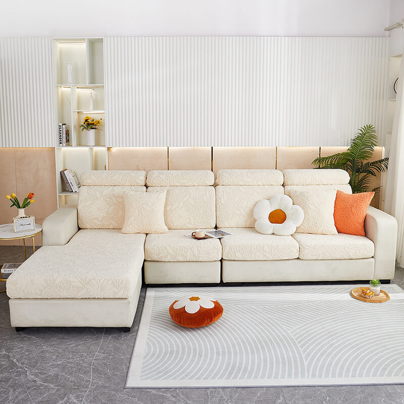 Floral Velvet Stretch Full Wrap Sofa Protector Sofa Cover