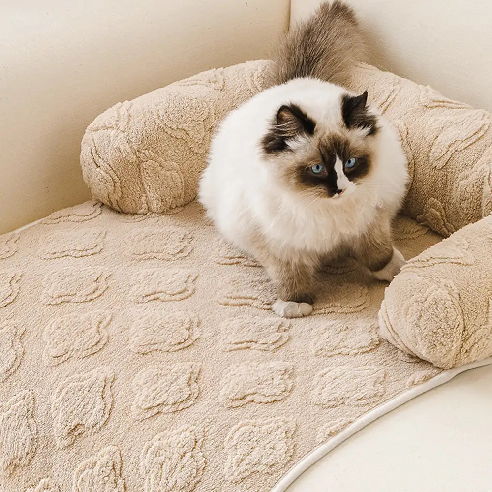 Flower Plush Multi-Purpose Non-Slip Couch Cover Dog Mat