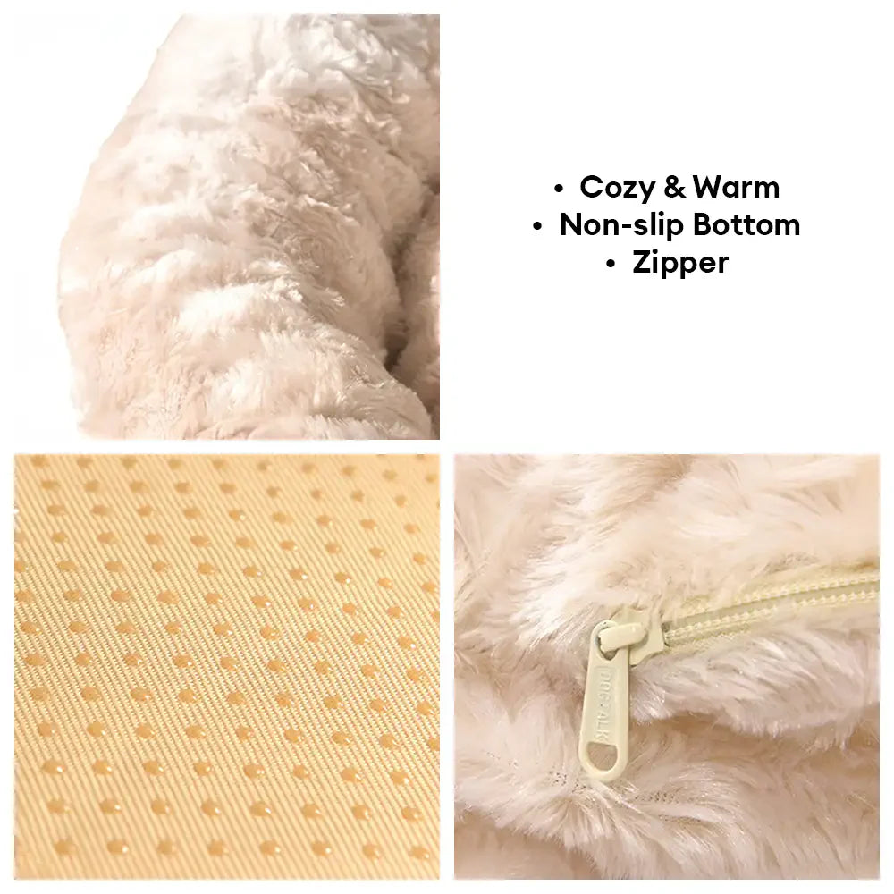 Fluffy Faux Rabbit Fur Warm Donut Dog & Cat Bed
