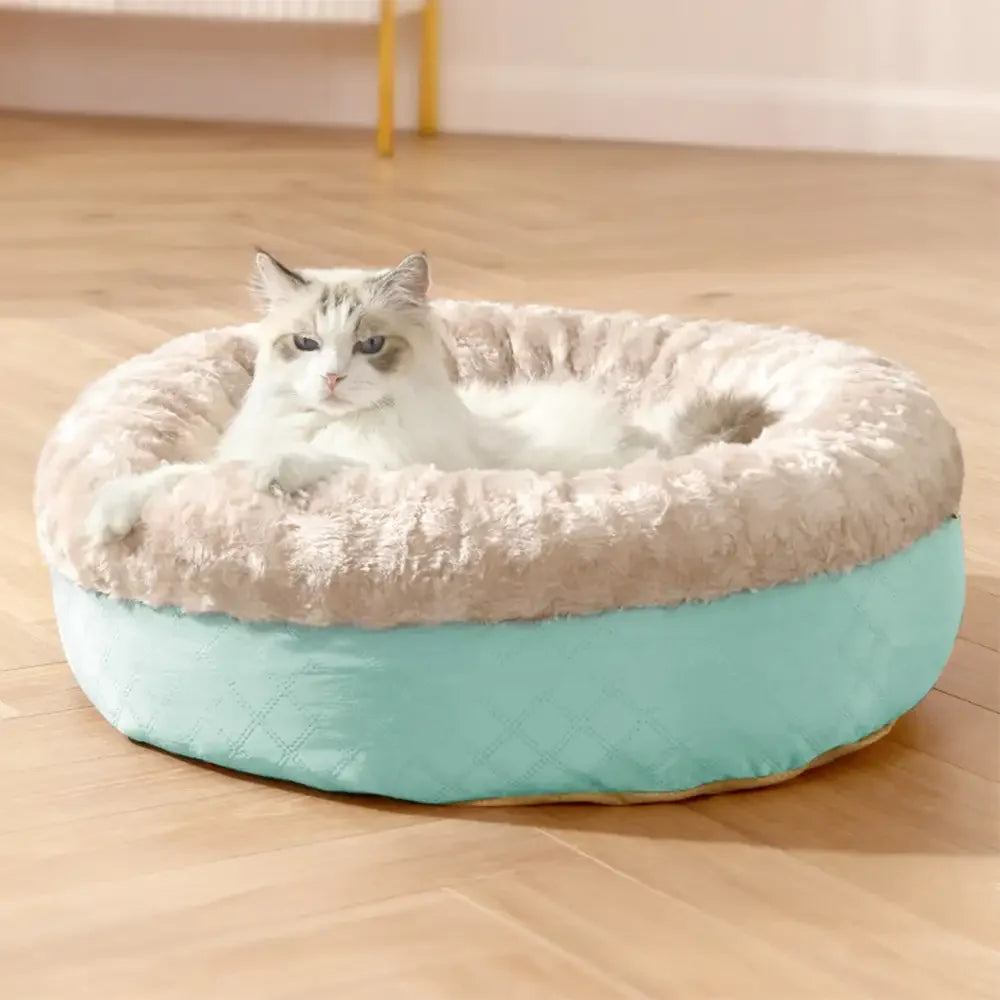 Fluffy Faux Rabbit Fur Warm Donut Dog & Cat Bed