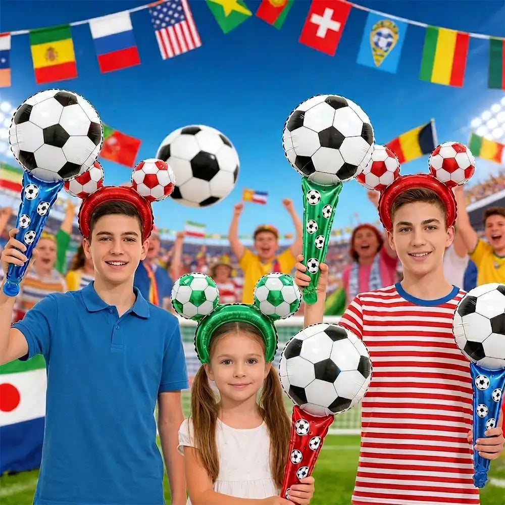 Football Boom Cheering Sticks Balloon Hair Hoop Inflatable Toy