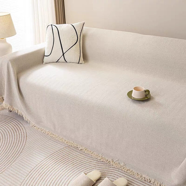 Full Coverage Herringbone Chenille Sofa Protection Wear-resistant Sofa Cover Sofa Throws