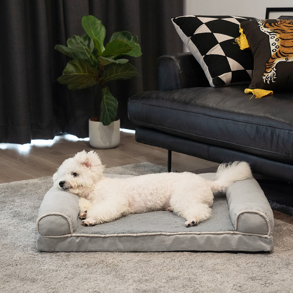 Faux Fleece & Suede Full Support Orthopaedic Dog Bed