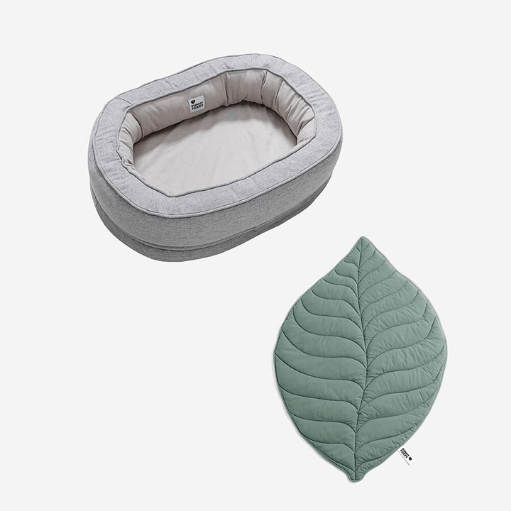 Calming Leaf Shape Dog Blanket With Donut Dog Bed