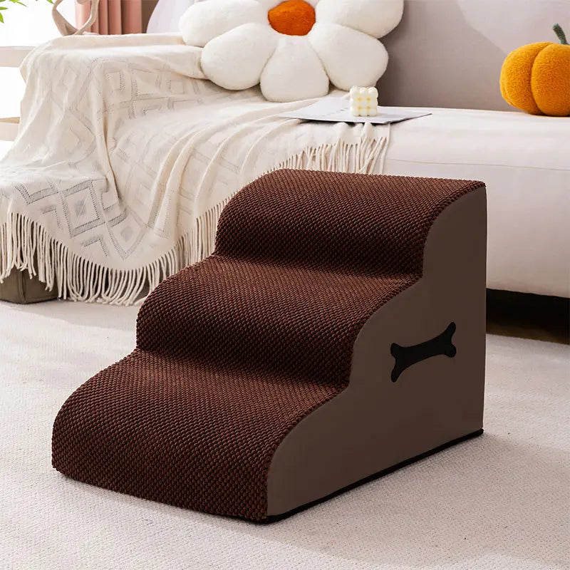 Adjustable Non-Slip Washable Soft Dog Steps with Gentle Ramp