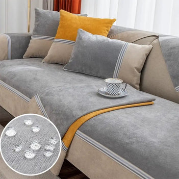 All Seasons Water-Resistant Colourblock Anti-Slip Sofa Cover for Pets and Kids
