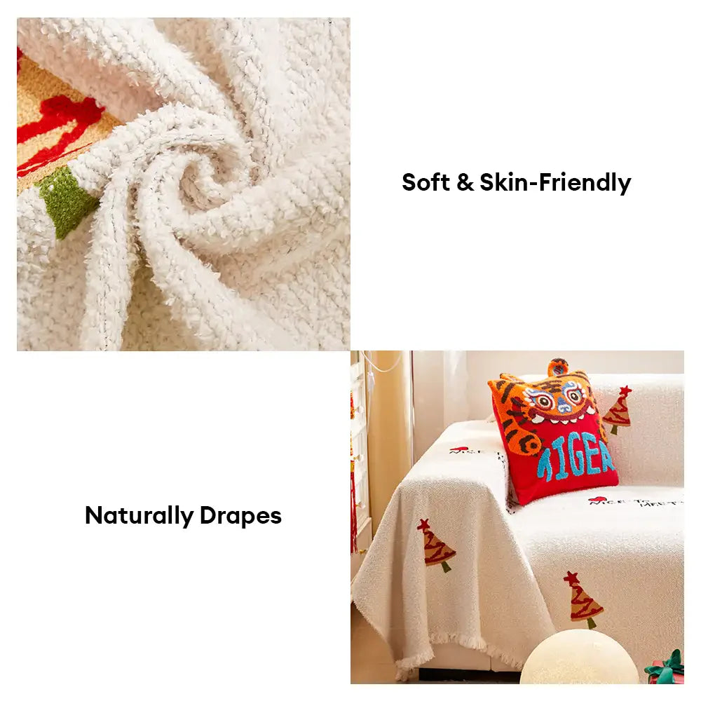 Christmas Tree Chic Thick Plush Sofa Blanket Sofa Cover