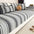 Color-Blocked Striped Chenille Non-Slip Sofa Cover - Suitable For All Seasons