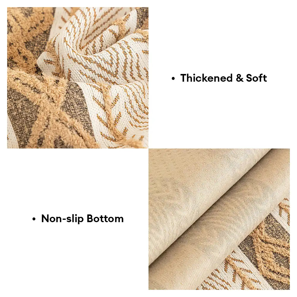 Color-Blocked Striped Chenille Non-Slip Sofa Cover - Suitable For All Seasons