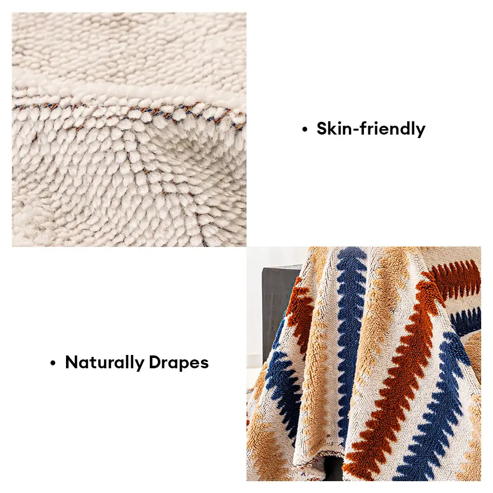 Colourful Colour-Blocked Anti-Scratch Plush Sofa Protection Sofa Cover