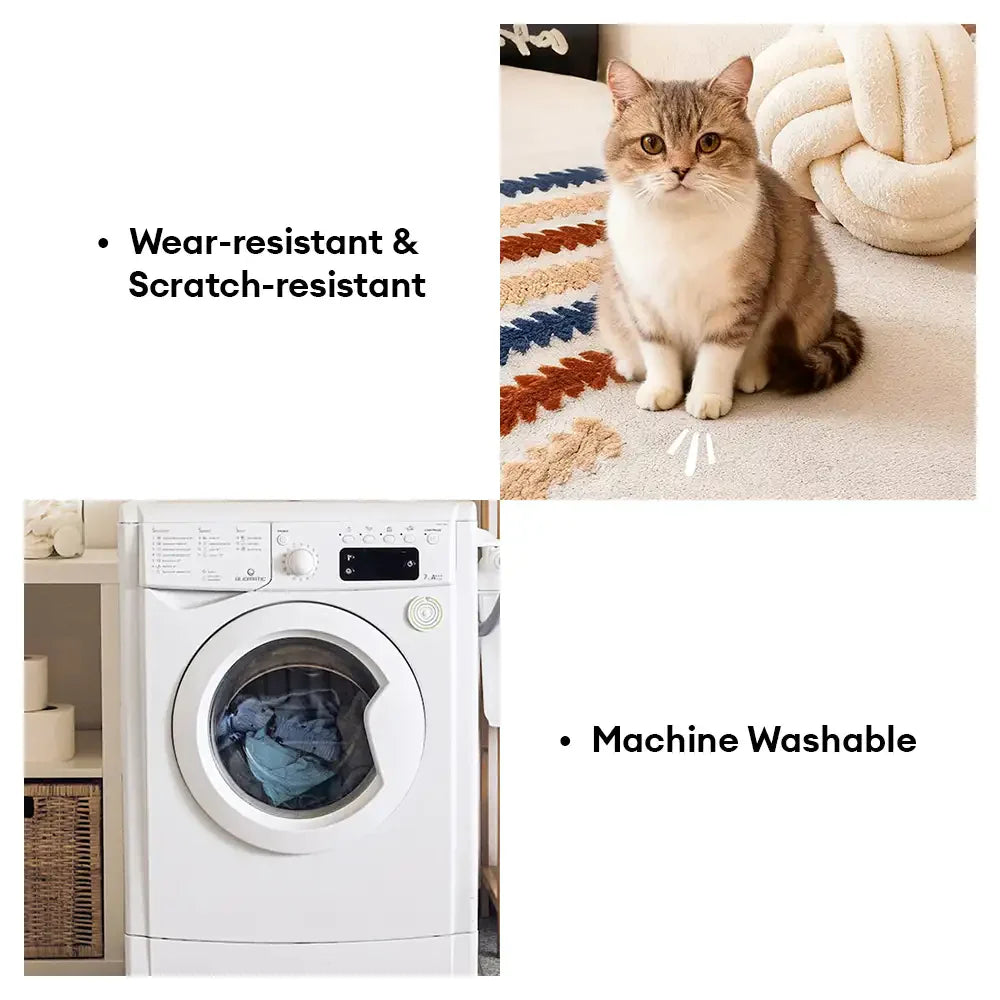 Colourful Colour-Blocked Anti-Scratch Plush Sofa Protection Sofa Cover