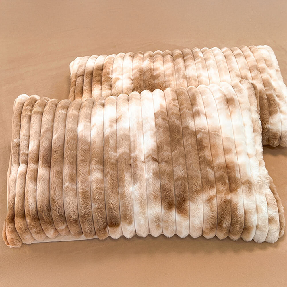 Colourful Gradient Textured Bubble Faux Rabbit Fur Soft Bed Sheet Set