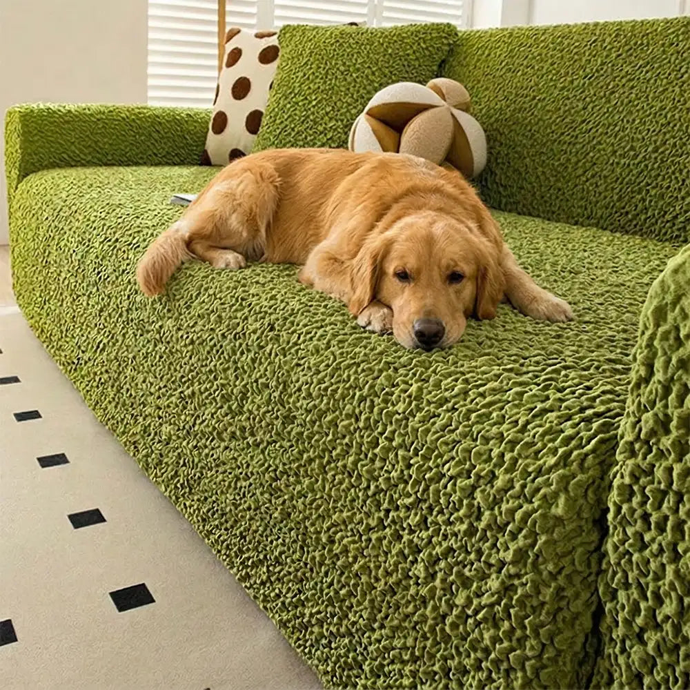 Cream Style Seersucker Breathable Stretchy Full-Coverage Sofa Cover