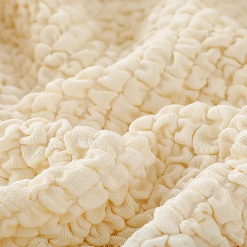 Cream Style Seersucker Breathable Stretchy Full-Coverage Sofa Cover