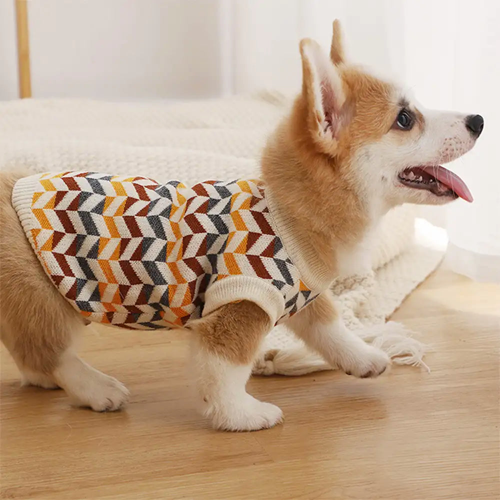 Diamond Striped Dachshund Dog Jumper Dog Clothes Sweater