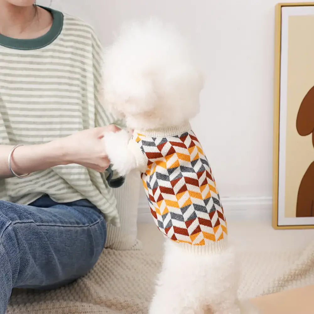 Diamond Striped Dachshund Dog Jumper Dog Clothes Sweater