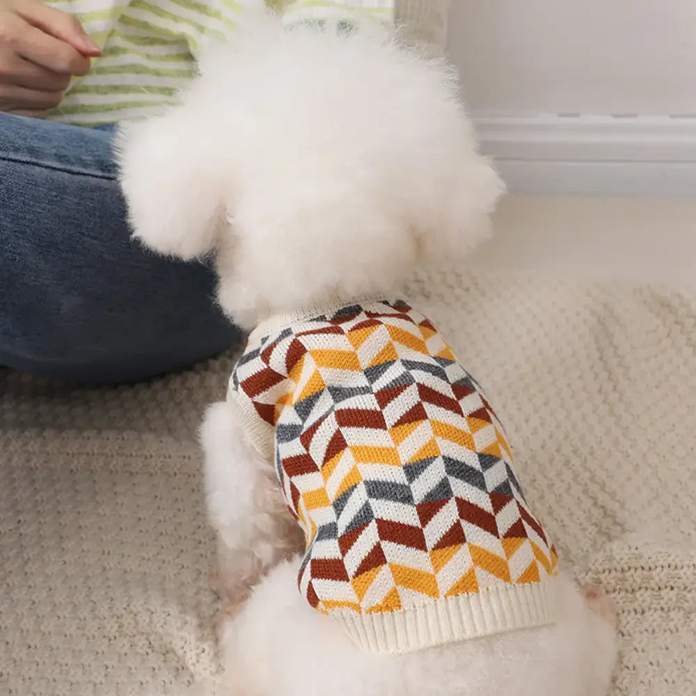 Diamond Striped Dachshund Dog Jumper Dog Clothes Sweater