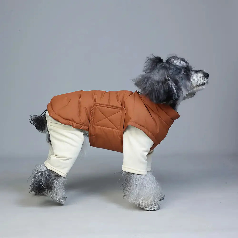Duck Down Filled Winter Dog Vest Lightweight Warm Dog Coat with Lead Ring