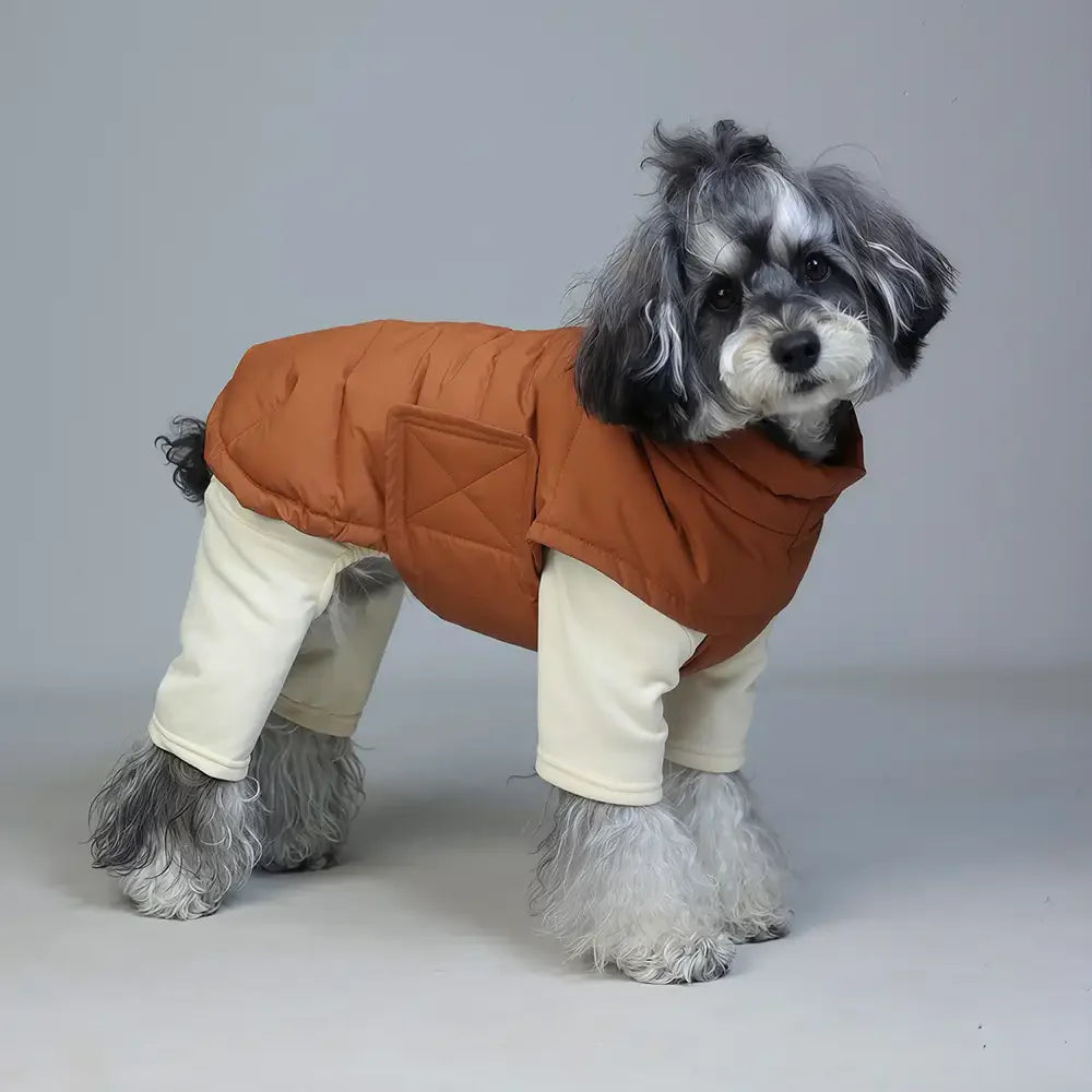 Duck Down Filled Winter Dog Vest Lightweight Warm Dog Coat with Lead Ring