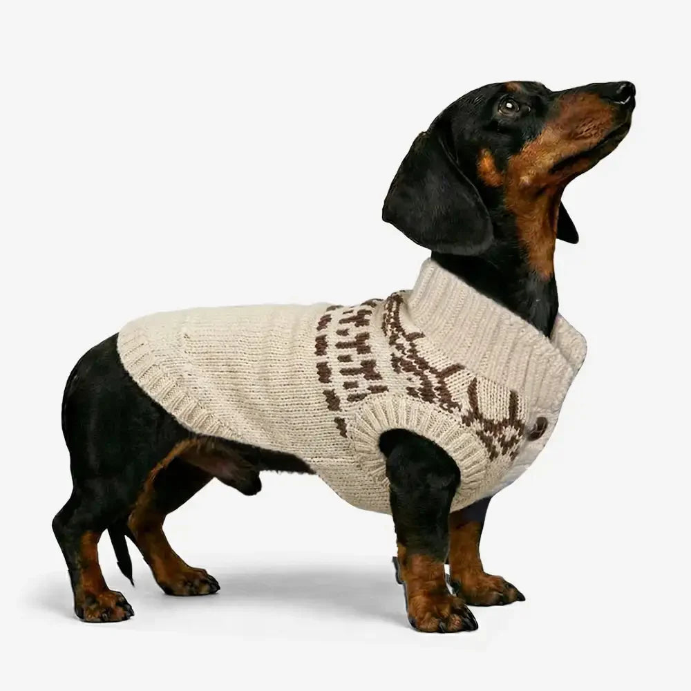 Fair Isle Pattern Dachshund Sleeveless Dog Jumper