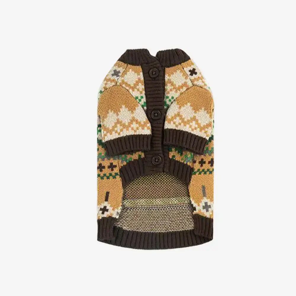 Fair Isle Vintage Pattern Dachshund And Small To Medium-Sized Dog Jumper
