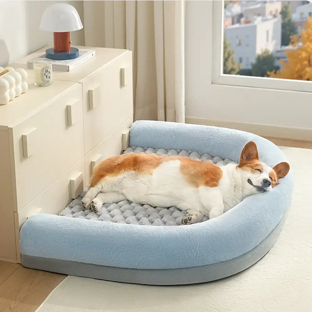 Faux Lambswool U-Shaped Removable Washable Orthopaedic Pet Bed