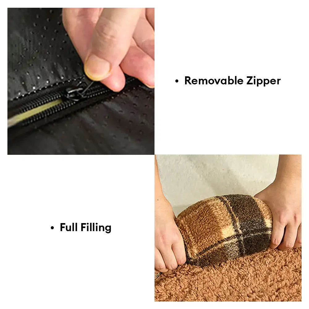 Faux Lambswool U-Shaped Removable Washable Orthopaedic Pet Bed