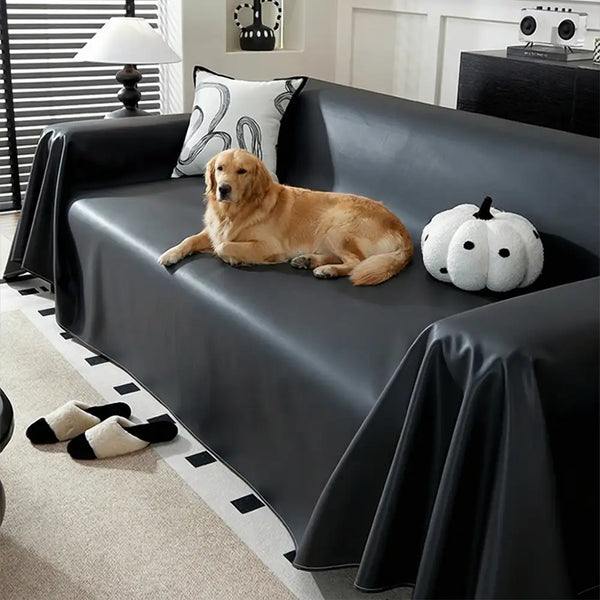 Faux Leather Waterproof Pet Hair-Resistant Sofa Throw Sofa Cover