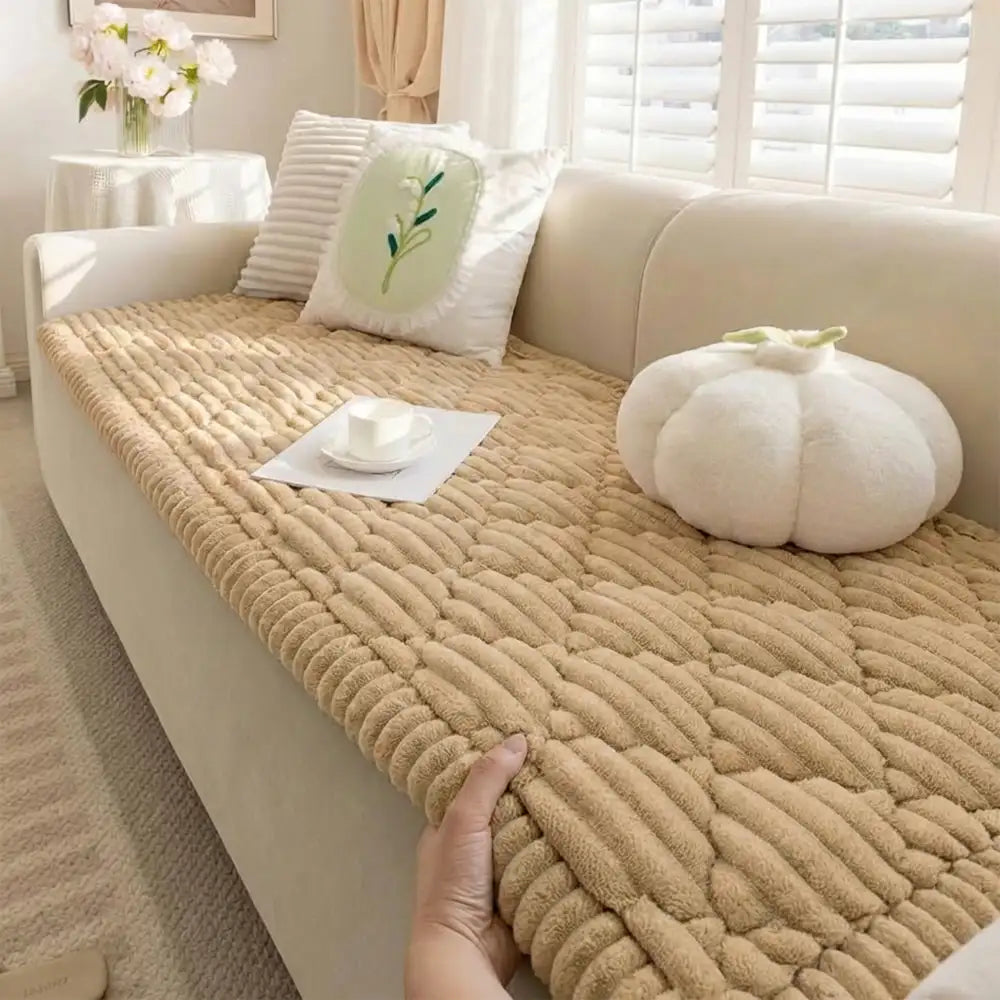 Fluffy Fuzzy Pet-Friendly Sofa Protector Washable Sofa Cover Pet Mat