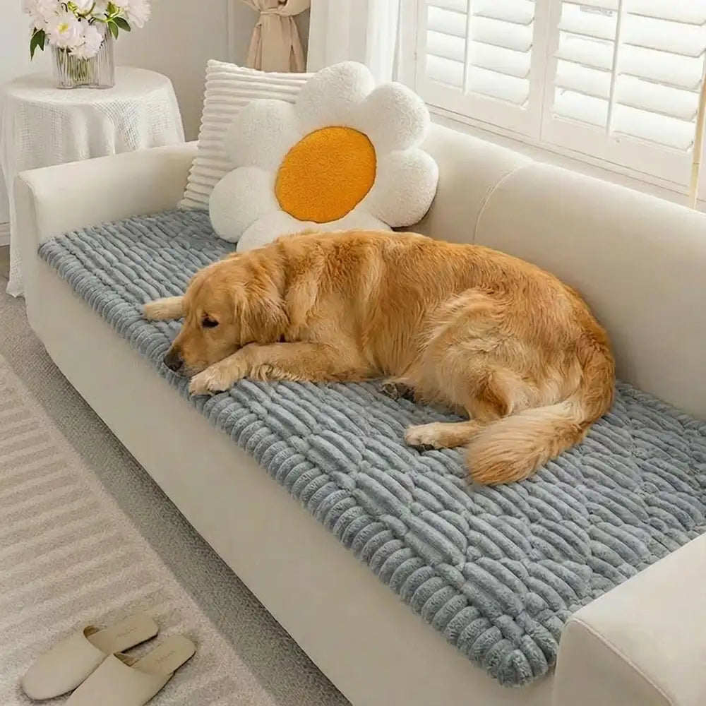 Fluffy Fuzzy Pet-Friendly Sofa Protector Washable Sofa Cover Pet Mat