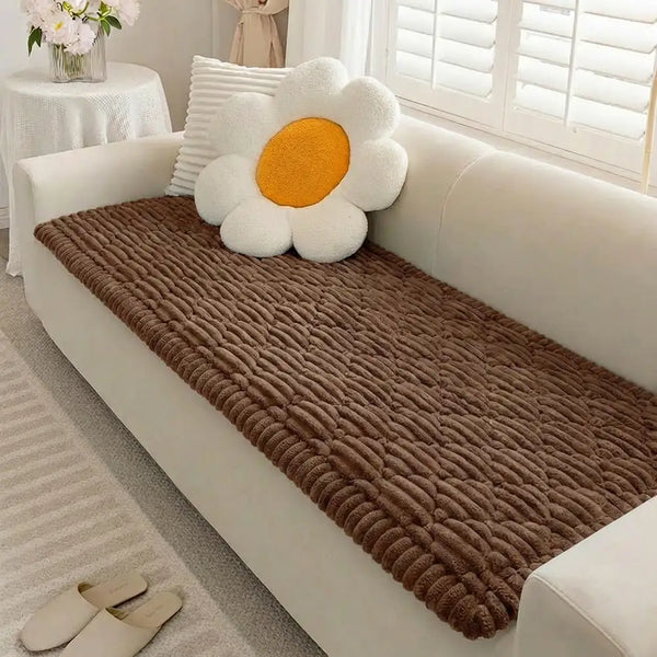 Fluffy Fuzzy Pet-Friendly Sofa Protector Washable Sofa Cover Pet Mat