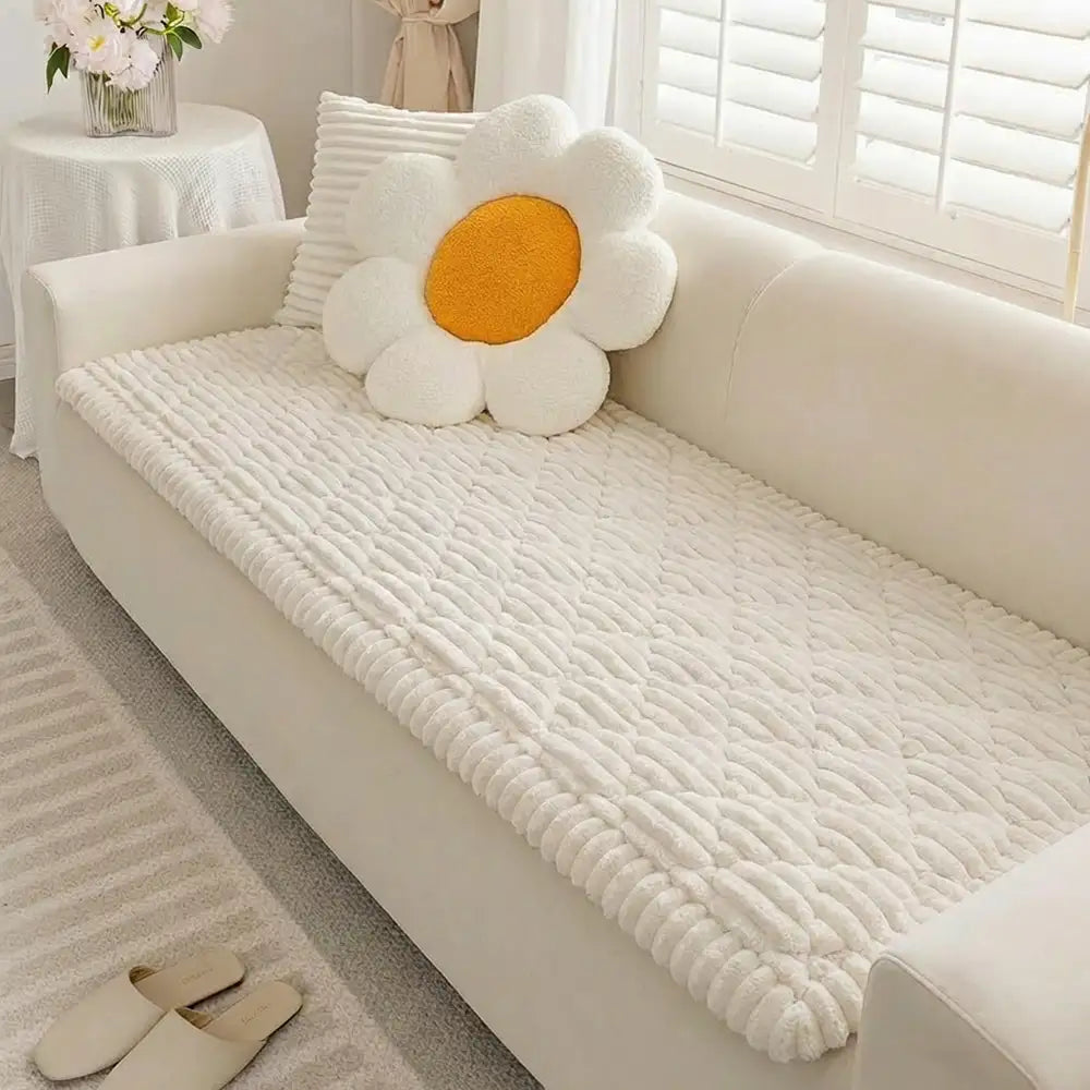 Fluffy Fuzzy Pet-Friendly Sofa Protector Washable Sofa Cover Pet Mat