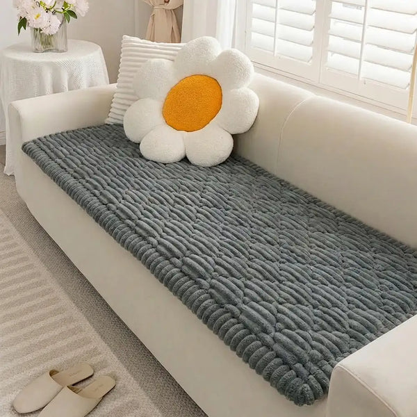 Fluffy Fuzzy Pet-Friendly Sofa Protector Washable Sofa Cover Pet Mat