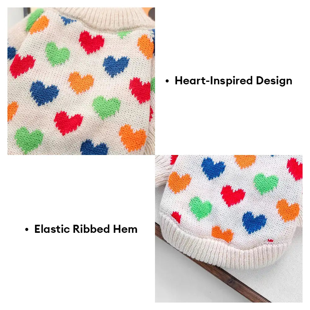 Heart Patterned Dachshund Dog Jumper Dog Clothes Sweater