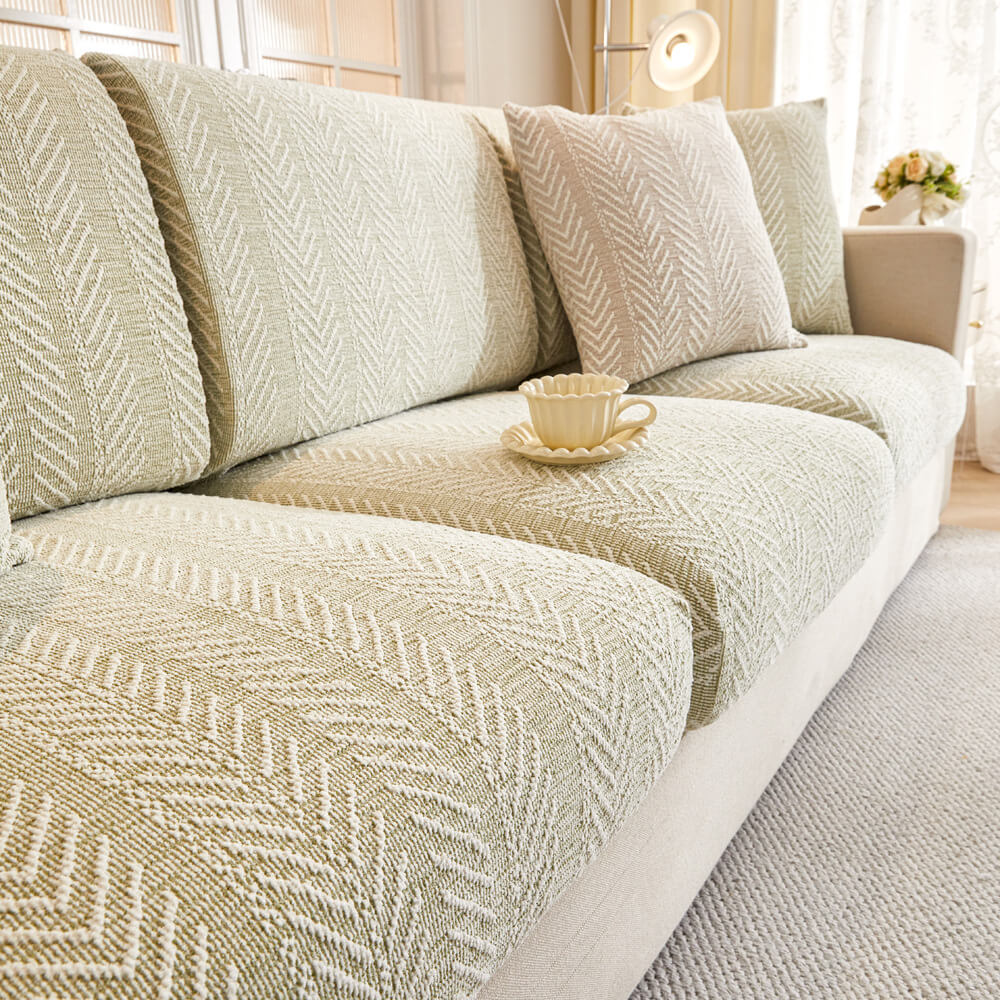 Herringbone Chenille Anti-Slip Magic Sofa Cover