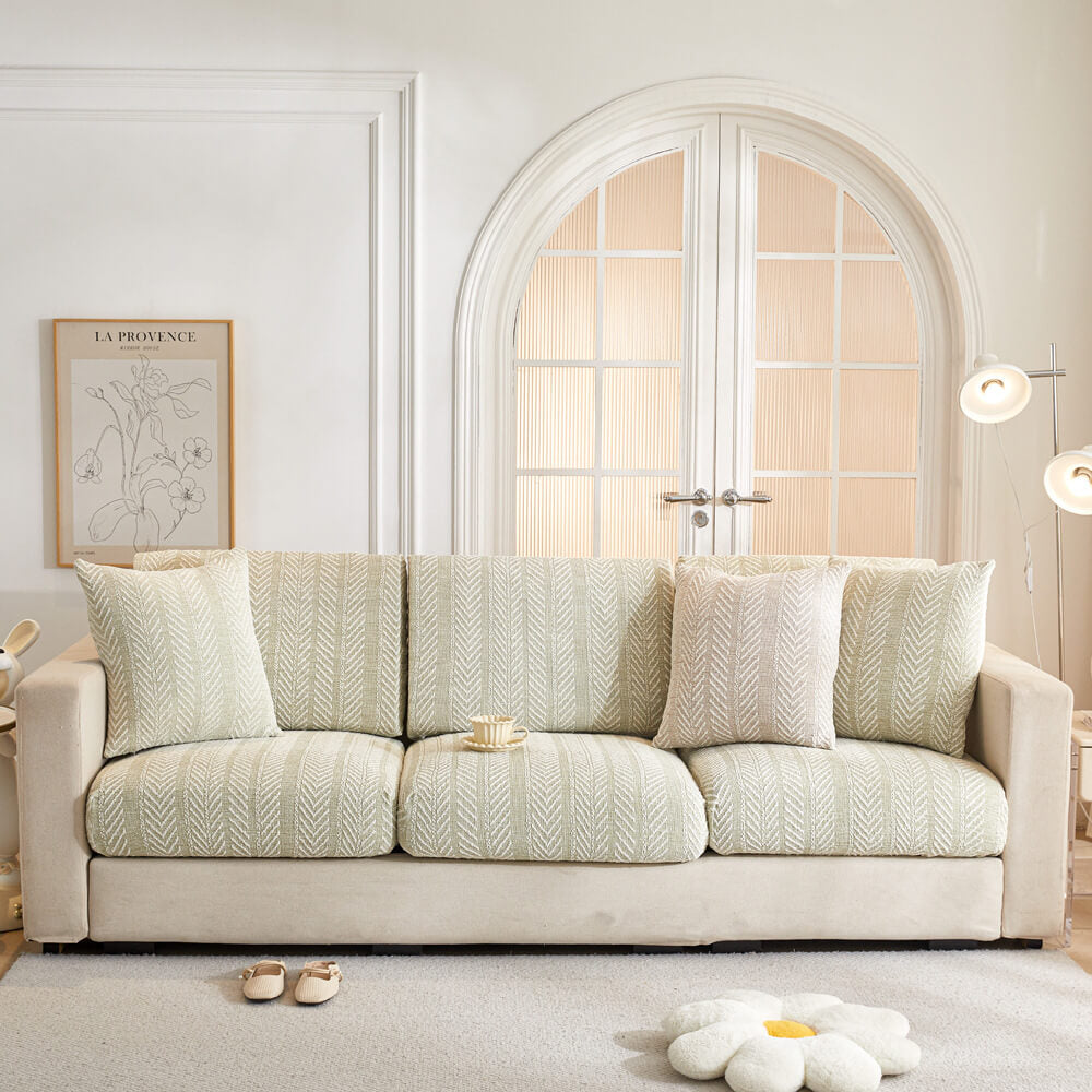 Herringbone Chenille Anti-Slip Magic Sofa Cover