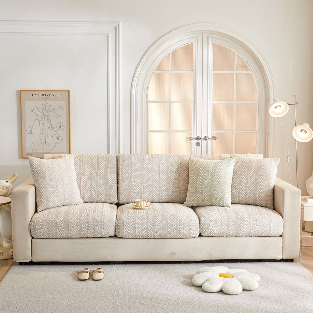 Herringbone Chenille Anti-Slip Magic Sofa Cover