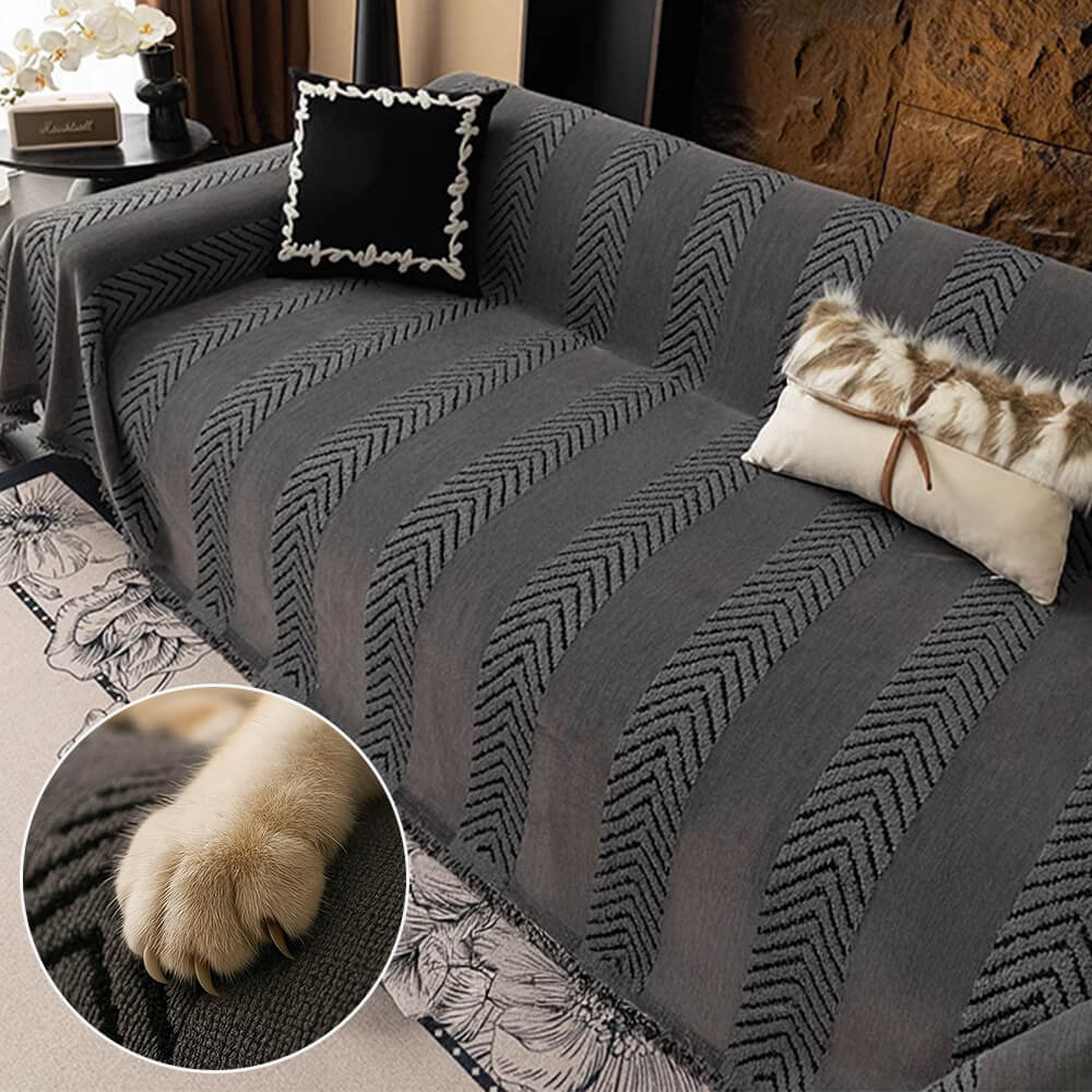 Herringbone Chenille Durable Throw Sofa Cover with Seamless Pattern Stitching