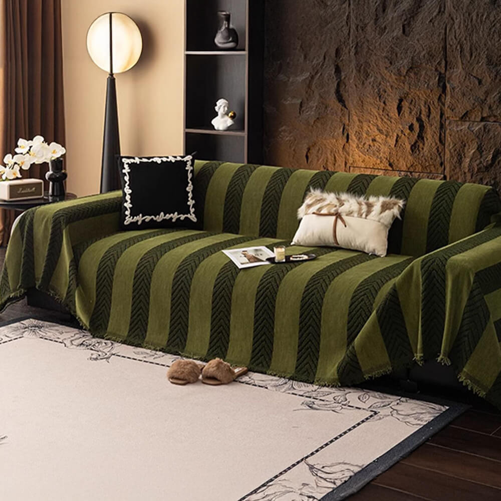 Herringbone Chenille Durable Throw Sofa Cover with Seamless Pattern Stitching