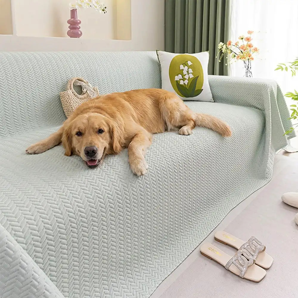 Herringbone Ice Silk Cooling Breathable Sofa Protector Washable Sofa Cover Sofa Throws