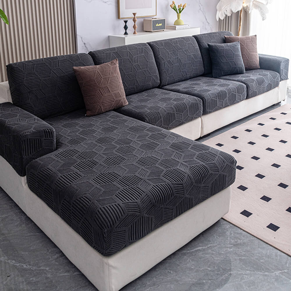 Honeycomb Pattern Water-resistant Stretch Full-Cover Magic Corner Couch Cover