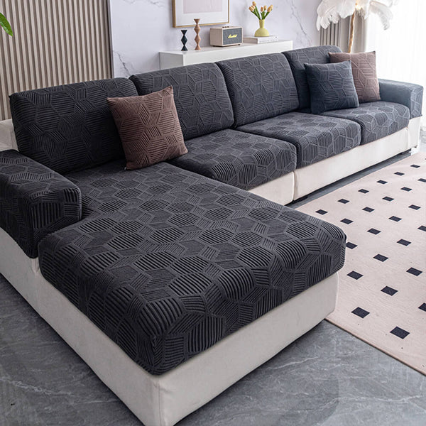 Honeycomb Pattern Water-resistant Stretch Full-Cover Magic Corner Couch Cover