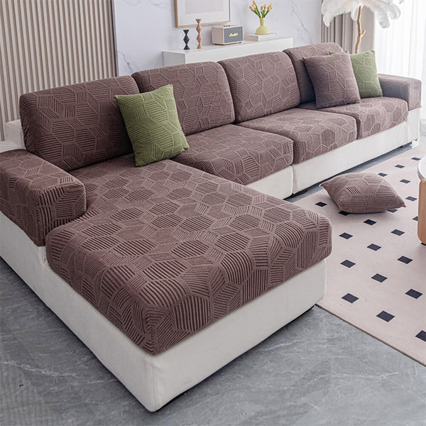 Honeycomb Pattern Water-resistant Stretch Full-Cover Magic Corner Couch Cover