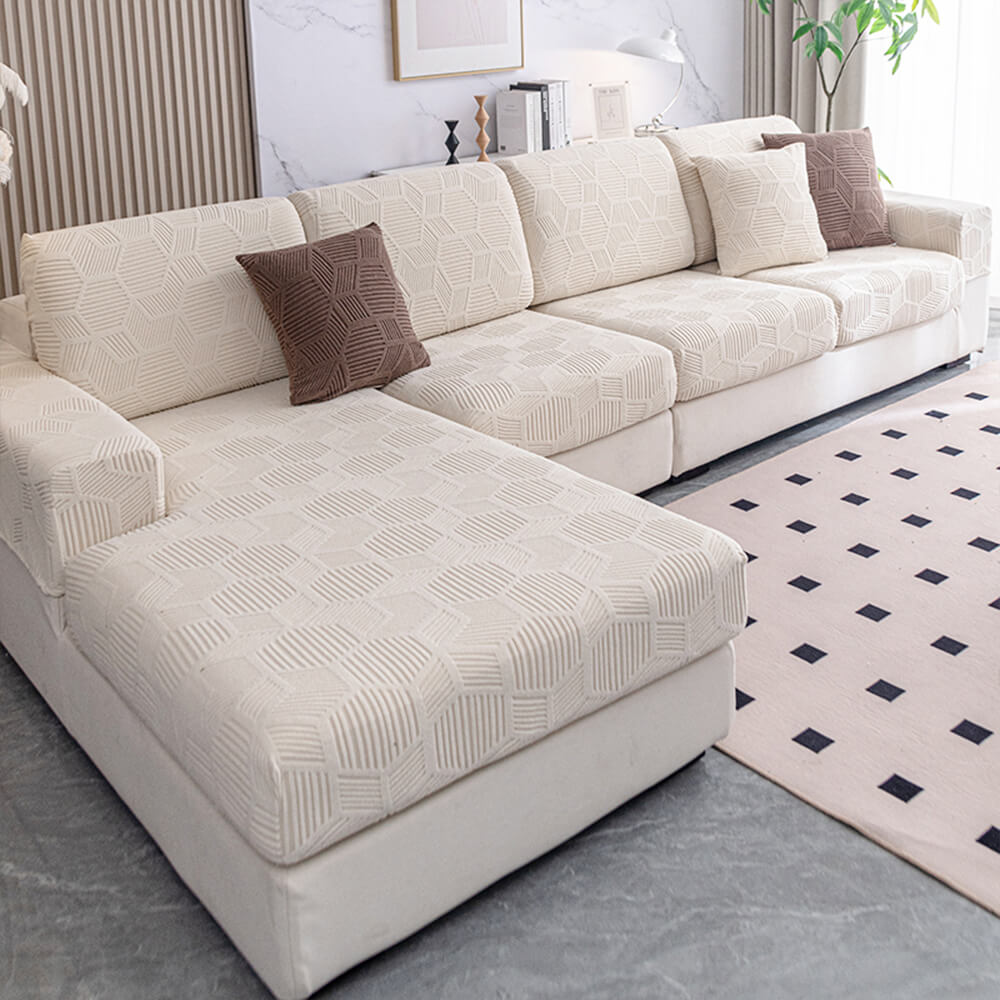 Honeycomb Pattern Water-resistant Stretch Full-Cover Magic Corner Couch Cover