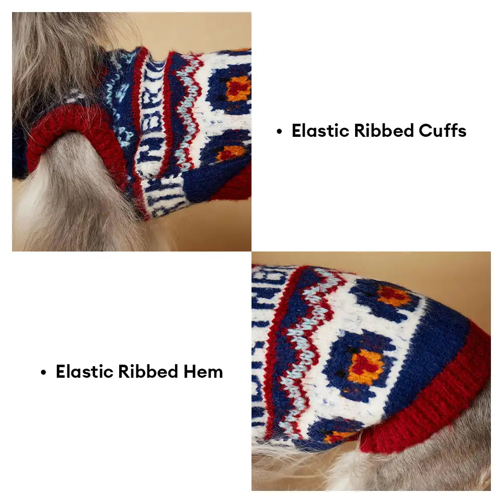 Jacquard Thick-Knit Sleeveless Dog Jumper Dog Clothing