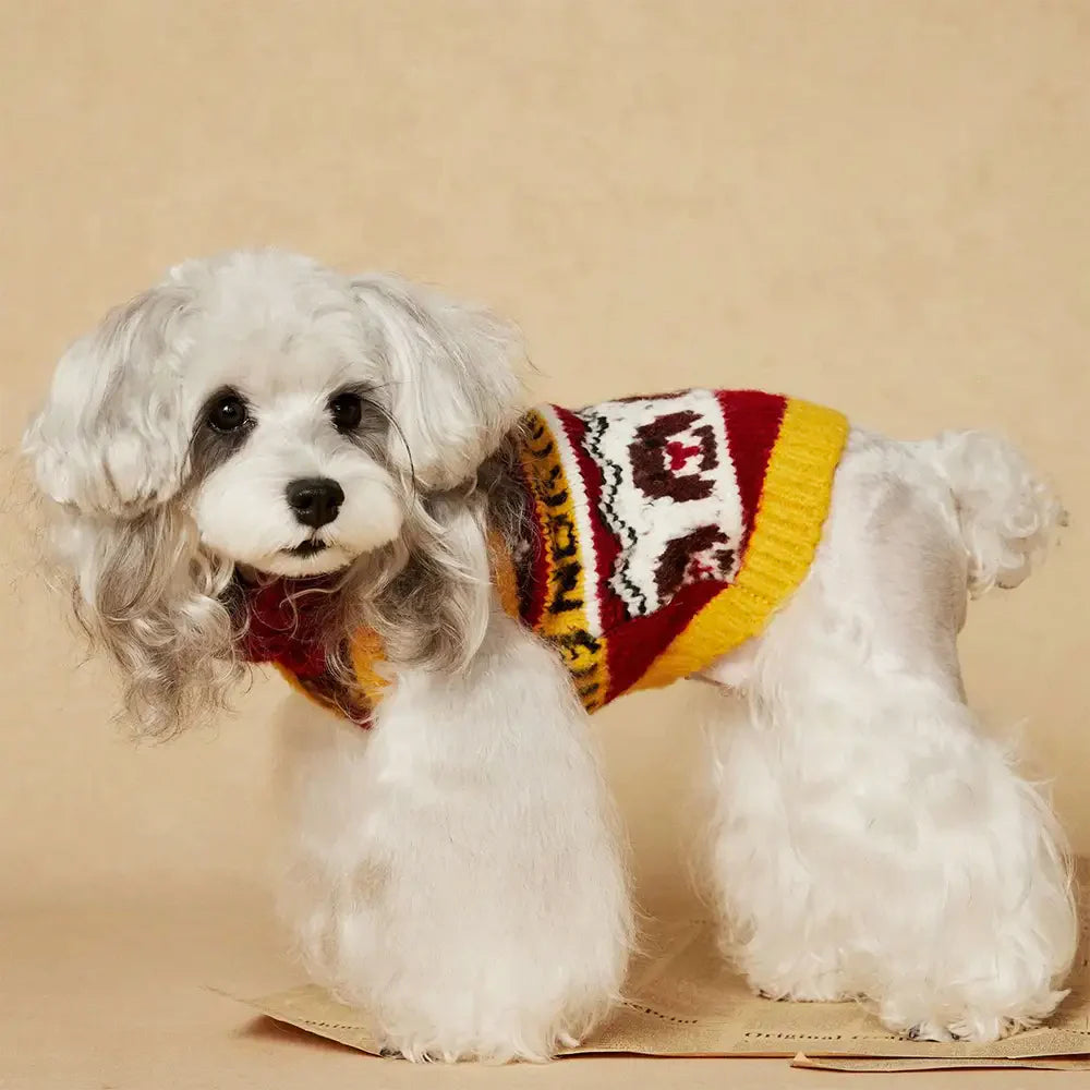 Jacquard Thick-Knit Sleeveless Dog Jumper Dog Clothing