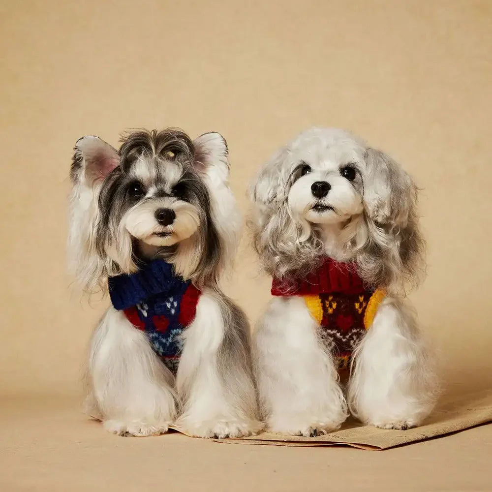 Jacquard Thick-Knit Sleeveless Dog Jumper Dog Clothing