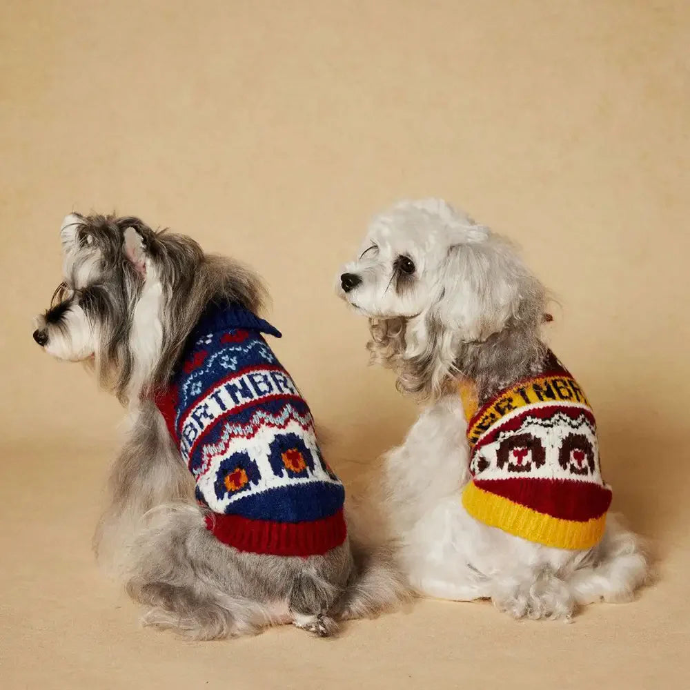 Jacquard Thick-Knit Sleeveless Dog Jumper Dog Clothing