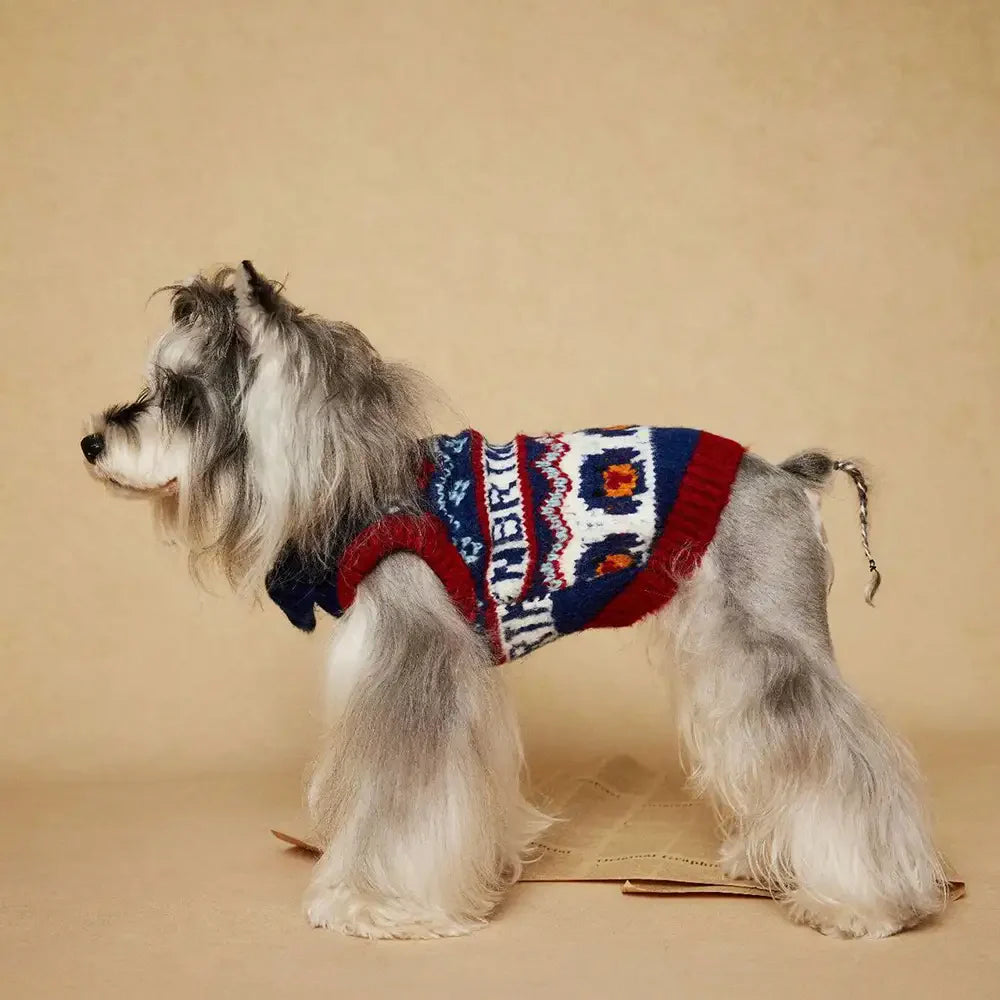Jacquard Thick-Knit Sleeveless Dog Jumper Dog Clothing